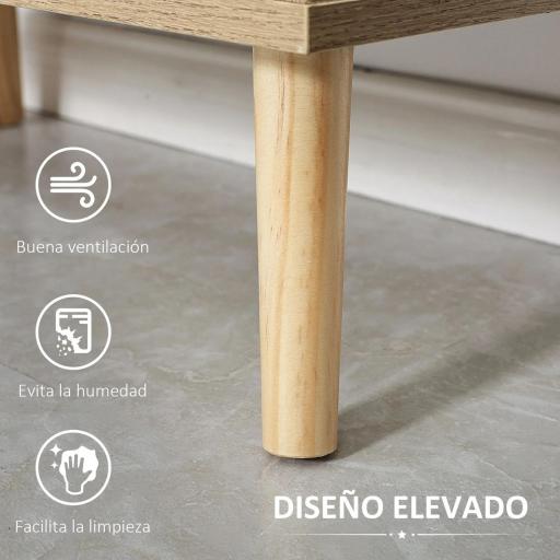 Mueble Aparador Alto Armario Auxiliar de Salón con 5 Compartimentos y 1 Puerta Multiusos para Comedor Cocina Dormitorio [7]