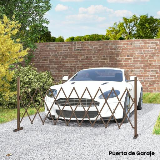 Valla de Jardín Exterior de Aleación de Aluminio Puerta de Jardín Exterior Extensible 250x31x103,5 cm Café Oscuro [5]