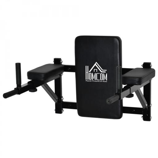 Barra de Musculación para Pared con Brazos Ajustables para hacer Dominadas Flexiones y Crossfit en Casa 70x53-63x48 cm Negro [4]