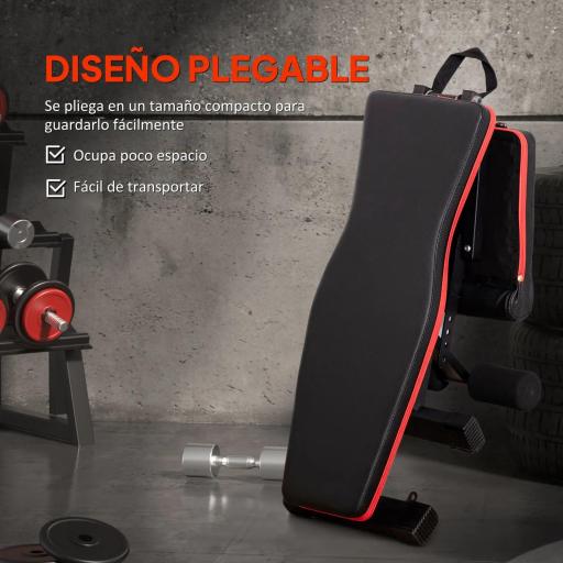 Banco de Musculación Plegable con Respaldo y Asiento Ajustables Extensión de Pierna Cojín de Predicador Banda Negro [5]