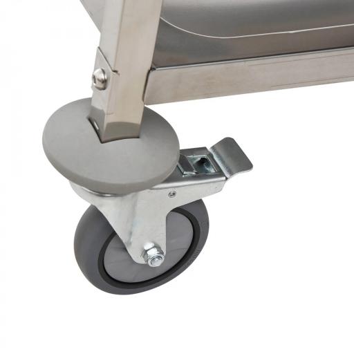 Carrito Auxiliar con Ruedas de Acero Inoxidable 90,5x50,5x88,2 cm Carrito de Cocina con Bandejas y 2 Brazos Plata [6]