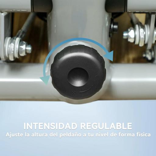 Mini Stepper Compacto para Hacer Ejercicio en Casa con Bandas de Resistencia Monitor LCD Pedales Antideslizantes Gris [3]