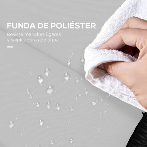 Cojín para Tumbona de Algodón 196x63x6 cm con Tela Hidrófuga Cojín de Asiento y Respaldo Gris Claro [2]