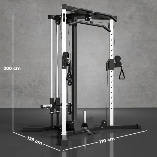Máquina de Multiestación Musculación Entrenamiento Carga 120 kg 170x139x200 cm Negro [4]