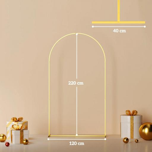 Arco de Jardín de Metal para Rosas Arco de Boda con Recubrimiento en Polvo para Decoración 120x40x220 cm Dorado [1]