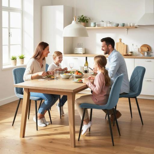 Juego de 4 Sillas de Comedor Tapizadas en Terciopelo con Patas de Acero para Salón 45x54x87 cm Azul Claro [5]