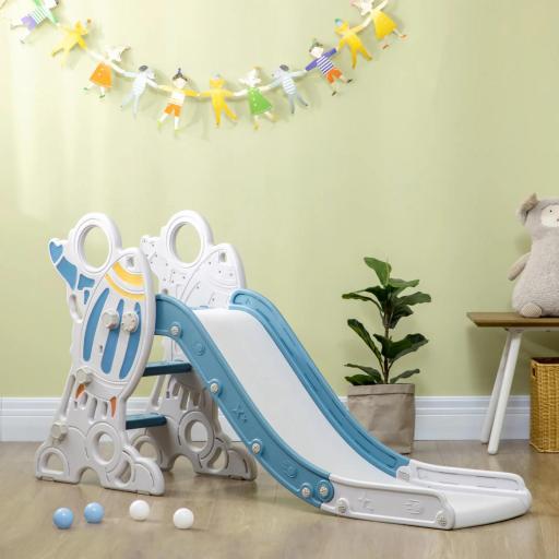 Tobogán Infantil para Niños de 18-36 Meses con 3 Escalones Antideslizantes para Interior Exterior 157x46,5x80 cm Gris