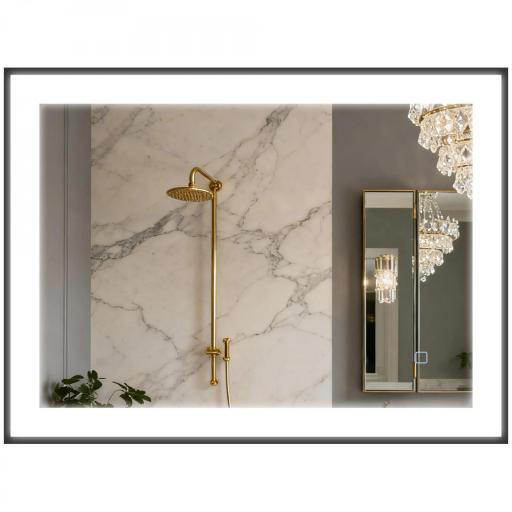 Espejo de Baño con Luz LED 80x60 cm con 3 Colores de Luz Función Antivaho Función de Memoria IP44 Horizontal/Vertical [8]