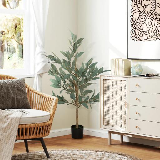 Árbol Artificial de Laurel 120 cm Decoración para Hogar Oficina Balcón Dormitorio Verde [7]