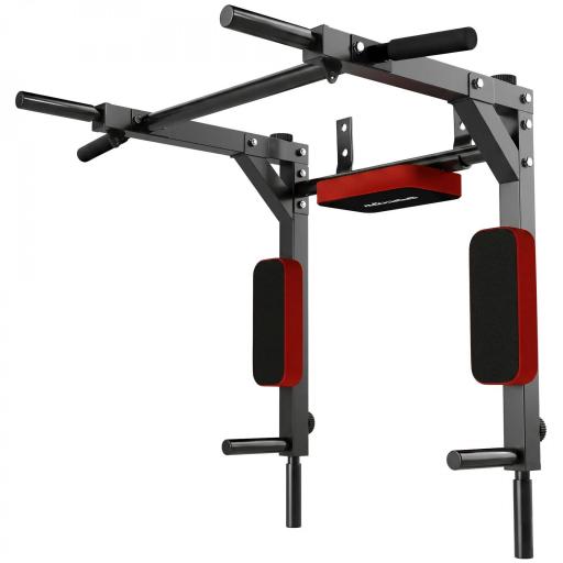 Barra de Dominadas de Pared 2 en 1 Estación Multifuncional para Gimnasio en Casa Carga 200 kg Rojo [9]