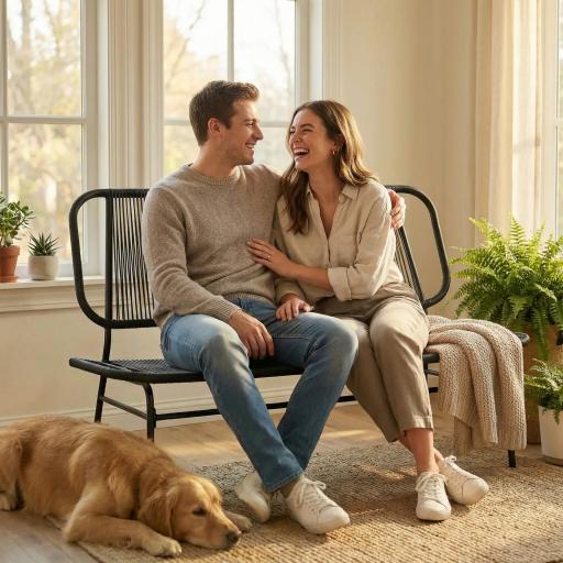 Sofá Exterior de Ratán de 2 Plazas con Asiento y Respaldo Tejidos de Ratán Estructura de Acero Carga 240 kg Negro [3]