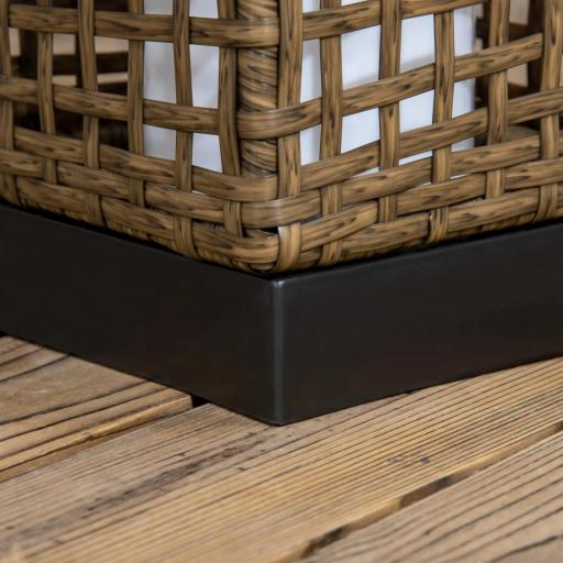 Lámpara Solar de Ratán Sintético con Luces LED Encendido/Apagado Automático para Exterior 15,5x15,5x46 cm Arena [7]