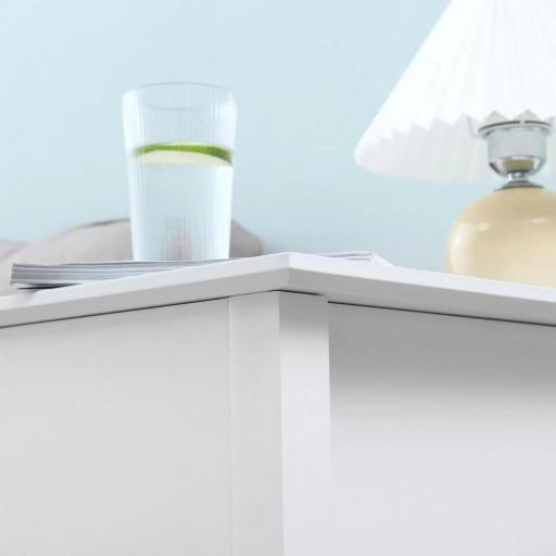 Mesa Auxiliar con Tapa Abatible Estante y Orificio para Cables para Salón Cama Dormitorio 60,5x32,5x70 cm Blanco [4]