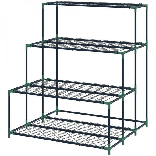 Soporte para Plantas de 4 Niveles con Diseño Escalera y Estructura Metálica Resistente para Interior y Exterior Verde [9]