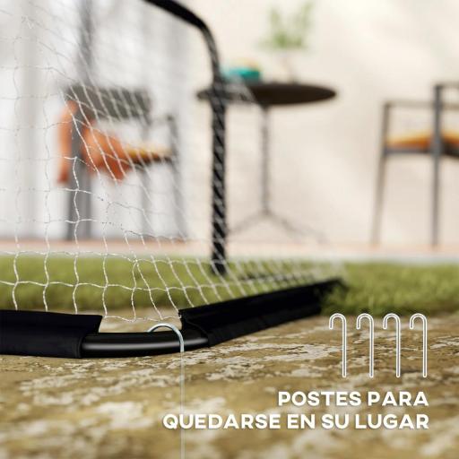 Mini Porterías de Fútbol Plegables Set de 2 Porterías de Exterior para Niños y Adultos 90x36x60 cm Negro [3]