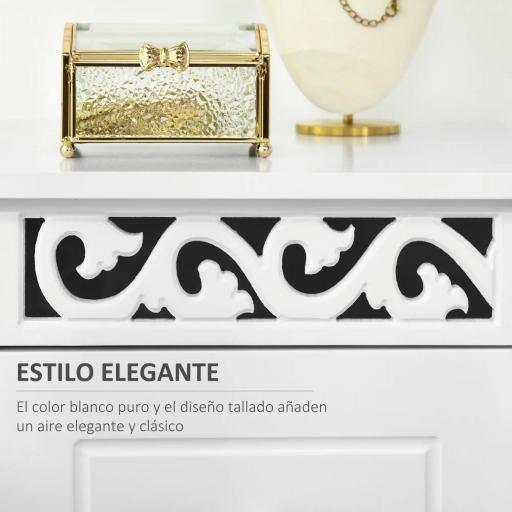 Armario de Almacenamiento Cajonera Blanca Cómoda con 3 Cajones para Cocina Comedor Salón Dormitorio 29,8x29,8x68,5 cm [3]