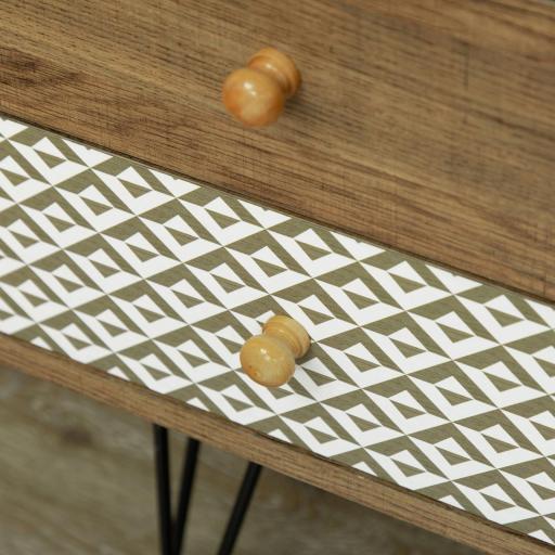 Mueble de TV Estilo Boho con Estantes 4 Cajones y Patas de Metal Mesa para TV de hasta 50'' 120x39x64 cm Marrón [7]