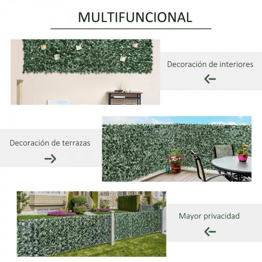 Seto Artificial Ocultación Jardín en Rollo 3x1,5 m Valla de Privacidad de Hiedra Artificial para Balcón Exterior [2]