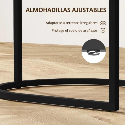 Mesas Auxiliares para Salón Mesas Nido de 2 Piezas con Marco de Acero para Dormitorio Sala de Estar Marrón Rústico [3]