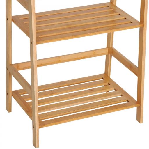 Estantería de Bambú 4 Niveles Estantería Escalera de Baño Librería Organizador Zapatero 48x31,5x120 cm [5]