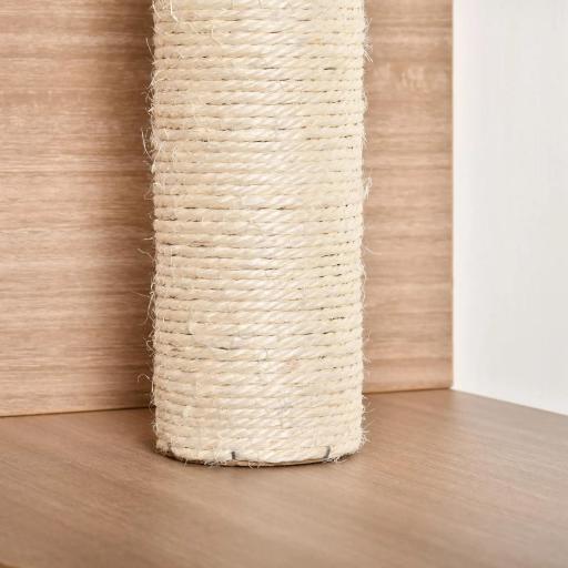 Estantes de Pared Gatos Escaleras de Tela para Gatos con Plataformas y Postes Rascadores de Sisal Centro de Actividades de Escalada 129x40x31,5 cm Marrón Claro [7]