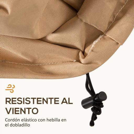 Funda Protectora para Muebles de Jardín 275x208x78 Tela Oxford 600D Impermeable Cubierta para Sofás Mesas Exterior con 4 Ventilaciones 5 Asas y Cordón de Tracción Beige [3]