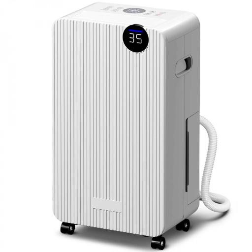 Deshumidificador 12L/día Depósito de Agua 2,1L Pantalla LED Temporizador 24 H Bloqueo Infantil hasta 12-25㎡ Blanco [9]
