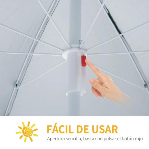 Parasol para Terraza con Panel Lateral Ø220x220 cm con Apertura Manual 8 Varillas de Acero y Bolsa de Transporte Verde [4]