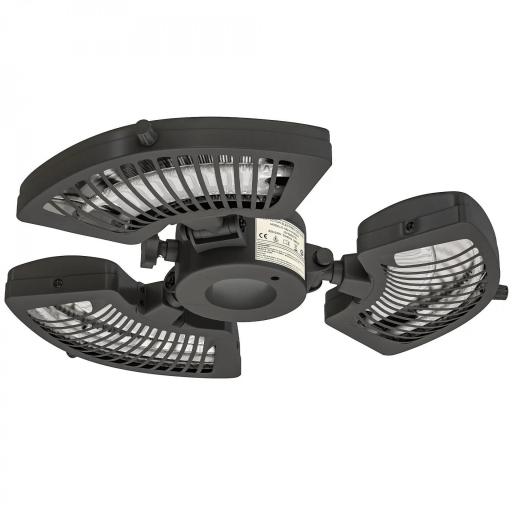 Calefactor Eléctrico Exterior 2400W con 3 Niveles de Calor Protección Antivuelco para Sombrilla Terraza Ø55x8 cm Negro [9]