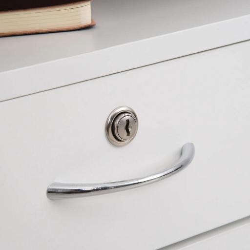 Cajonera de Oficina con Cajón con Cerradura y Armario con Ruedas Soporte de Impresora para Estudio 40x35x60 cm Blanco [6]