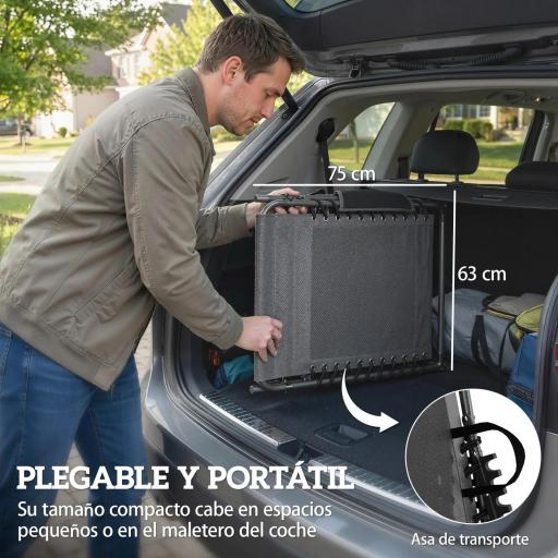 Set de 2 Tumbonas Plegables con Reposacabezas Parasol Bolsillo Lateral y Respaldo Reclinable en 5 Posiciones Gris [5]