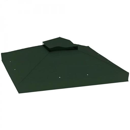 Toldo de Recambio 3x3 m con Techo Doble con Orificios de Drenaje y Protección UPF30+ Verde Solo Toldo NO Incluye Marco [9]