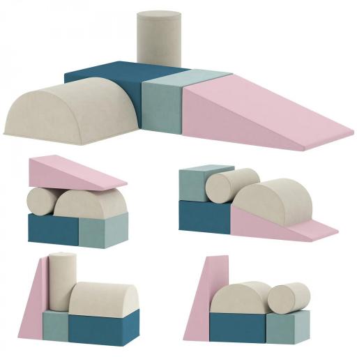 Juego de 5 Bloques de Espuma para Niños Bloques de Psicomotricidad Infantil con Base Antideslizante Funda Extraíble [9]