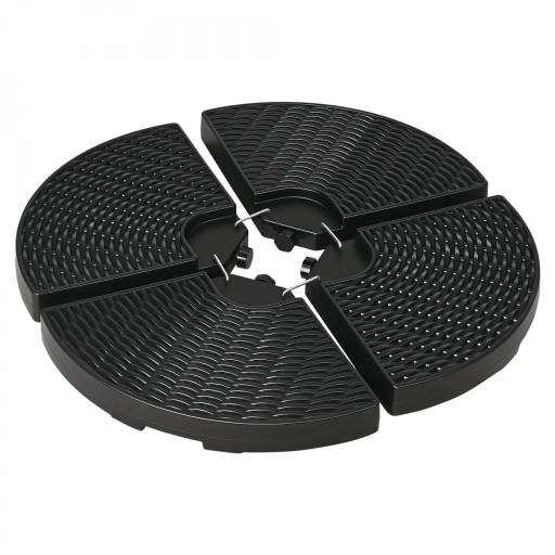 Base para Sombrilla de 4 Piezas Rellenable con Arena 68 kg o Agua 52 L para Jardín Patio Terraza Negro [9]