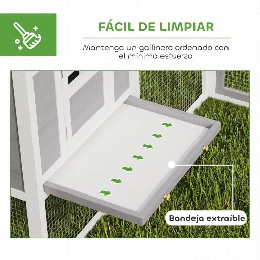 Gallinero de Madera Grande Exterior en L para Esquina con 2 Nidos Corral Bandejas Extraíbles 251x192x103 cm Gris [1]