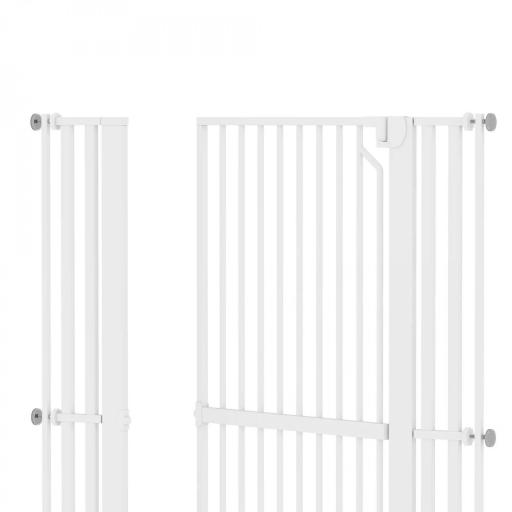 Barrera de Seguridad Niños Perros y Gatos Extra Alta 160cm Extensible 76-105cm para Puertas Escaleras Cierre Automático [15]