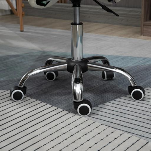 Taburete con Ruedas Taburete Giratoria con Altura Ajustable Taburete Cosmetica Dentista Peluqueria 52x53x49-61 cm Blanco [9]