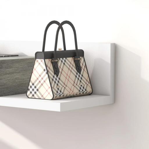 Juego de Muebles de Entrada Recibidor Colgante con Espejo y Cajón 75x3,5x75 cm y 75x30,5x20 cm Blanco y Gris [7]