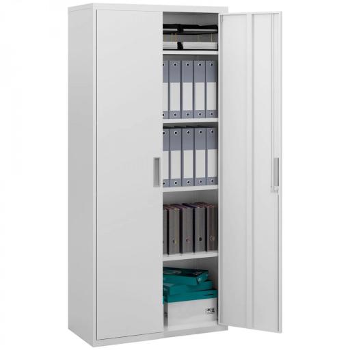 Archivador con Llave Estantes Ajustable Armario Archivador Metálico para Oficina Estudio Salón 80x40x180 cm Blanco [9]