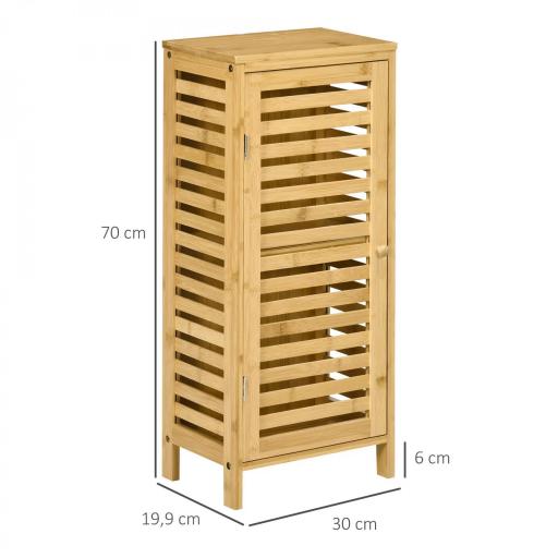 Armario de Baño de Bambú con Estantes Ajustables Mueble de Almacenaje para Salón Cocina Antivuelco 30x19,9x70 cm Natural [1]
