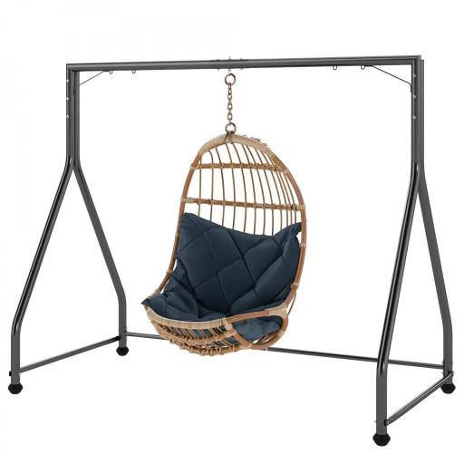 Soporte para Columpio de Acero Estructura de Columpio de 2 y 3 Asientos Carga 360 kg 210x117x175 cm Negro [8]