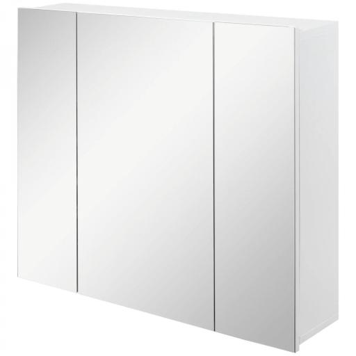 Mueble de Baño con Espejo Mueble de Pared para Baño con 3 Puertas y Estantes Internos Ajustables 70x15x60cm Blanco [10]