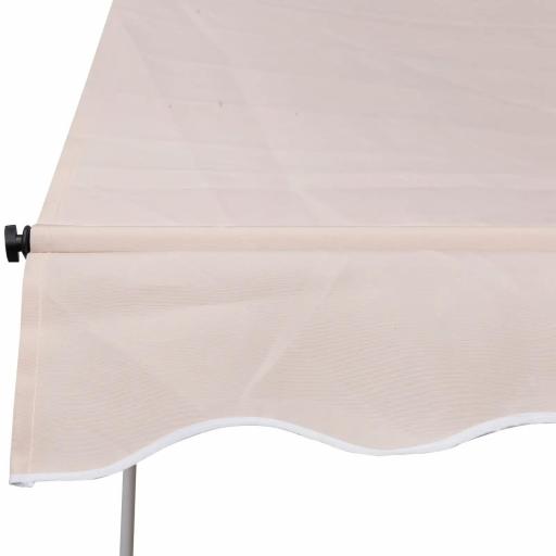 Toldo Manual Retráctil 200x150x170-280 cm para Balcón y Terraza con Altura Ajustable con Manivela Beige [3]