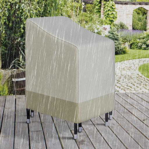 Funda para Sillas Apilables 90x70x115 cm Impermeable de Tela Oxford 600D Anti-UV Beige y Café [4]