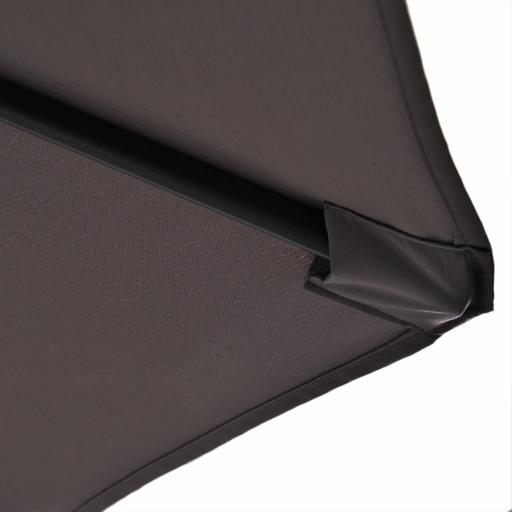 Sombrilla Doble de 270x445x260 cm Parasol Grande Inclinable con Manivela para Abrir y Cerrar Fácil Color Gris [7]