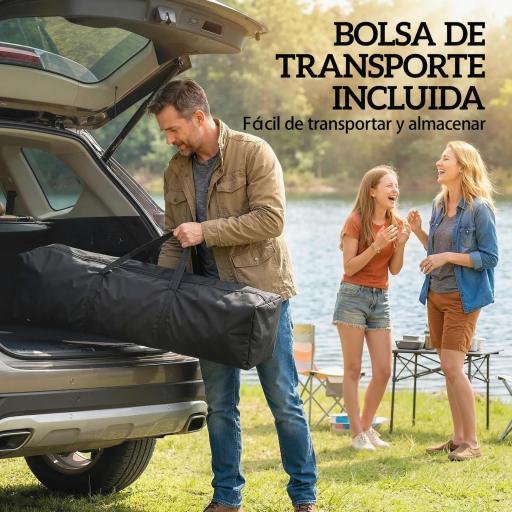 Carpa Plegable 4x4 m Pop-up con Doble Techo 4 Laterales de Malla Altura Ajustable Bolsa Transporte UPF30+ Gris [7]