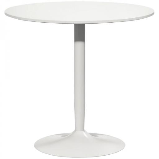 Mesa de Comedor Redonda Mesa de Cocina para 2 Personas con Base de Acero y Almohadilla Antideslizante Ø80x75 cm Blanco [9]