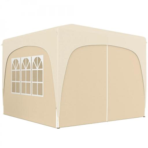 Cenador Plegable 3x3 m Gazabo con Paneles Laterales UPF50+ Altura Ajustable y Bolsa de Transporte Arena [8]