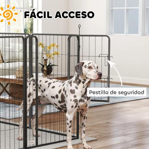 Parque para Perros de 12 Paneles de 100 cm de Altura con Puertas para Interior y Exterior Negro [7]