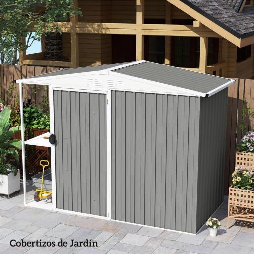 Juego de 12 Paneles para Tejado de Acero Galvanizado 7m² para Caseta de Herramientas Cobertizo 129x45cm Gris Claro [3]